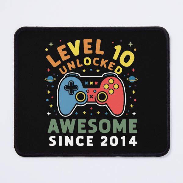 Item preview, level 10 unlocked awesome since 2014 designed and sold by first-shirt ⭐ ⭐ ⭐ ⭐ ⭐.