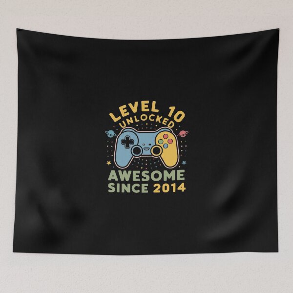 Item preview,  level 10 unlocked awesome since 2014 designed and sold by first-shirt ⭐ ⭐ ⭐ ⭐ ⭐.