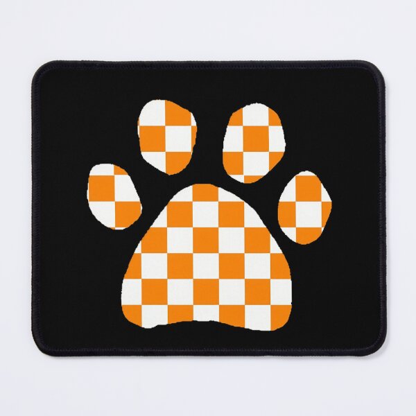Item preview, Orange & White Checkerboard Puppy Paw designed and sold by Pickle Wicked Designs.