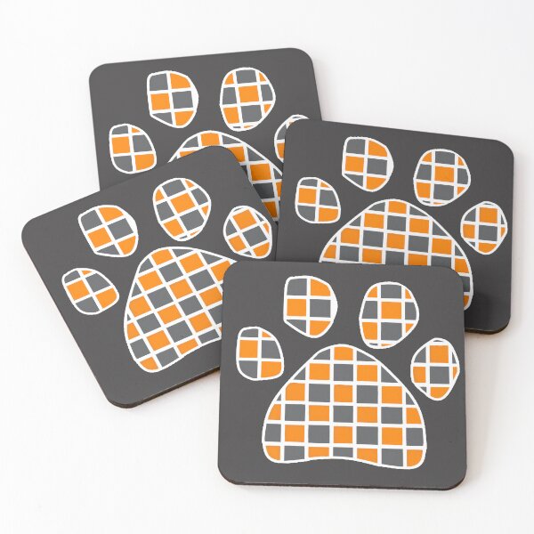 Item preview,  Orange & Smoke Checkerboard Puppy Paw designed and sold by Pickle Wicked Designs.