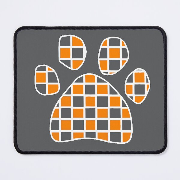 Item preview,  Orange & Smoke Checkerboard Puppy Paw designed and sold by Pickle Wicked Designs.