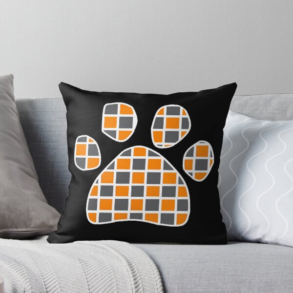 Item preview,  Orange & Smoke Checkerboard Puppy Paw designed and sold by Pickle Wicked Designs.