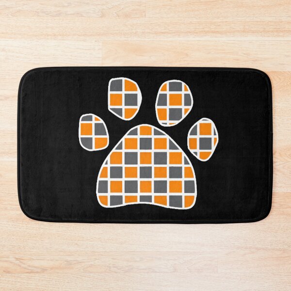 Item preview,  Orange & Smoke Checkerboard Puppy Paw designed and sold by Pickle Wicked Designs.