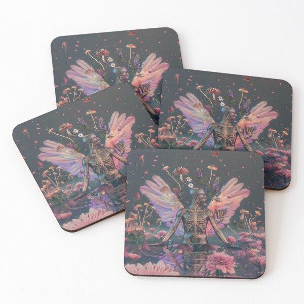 Item preview, “Mystical Skeleton Butterfly - Floral Fantasy Art designed and sold by Mystikos Art.