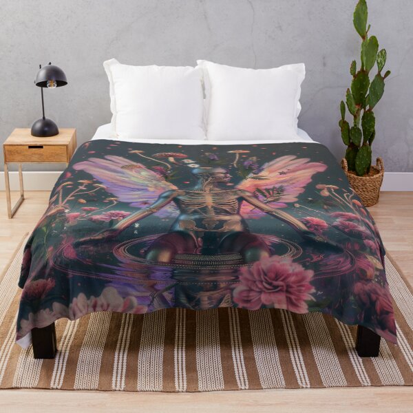 Item preview, “Mystical Skeleton Butterfly - Floral Fantasy Art designed and sold by Mystikos Art.