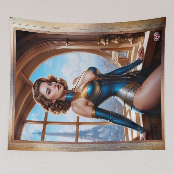 Item preview, Tanacia Stovie Beautiful AI Concept Portrait Pin Up Art by Xzendor7 designed and sold by Xzendor7 Digital Art Creations.