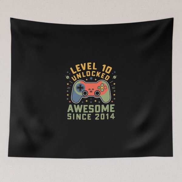 Item preview,  level 10 unlocked awesome since 2014 designed and sold by first-shirt ⭐ ⭐ ⭐ ⭐ ⭐.