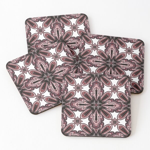 Item preview, Repeating Colorful Mandala Design - Maroon Field  designed and sold by mikaylawiser.