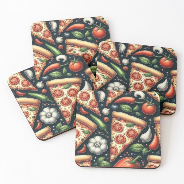 Item preview, Chalk pizza pattern designed and sold by Vkinsify.