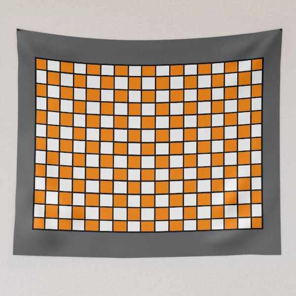 Item preview, Orange and White Outlined Checkboard designed and sold by Pickle Wicked Designs.