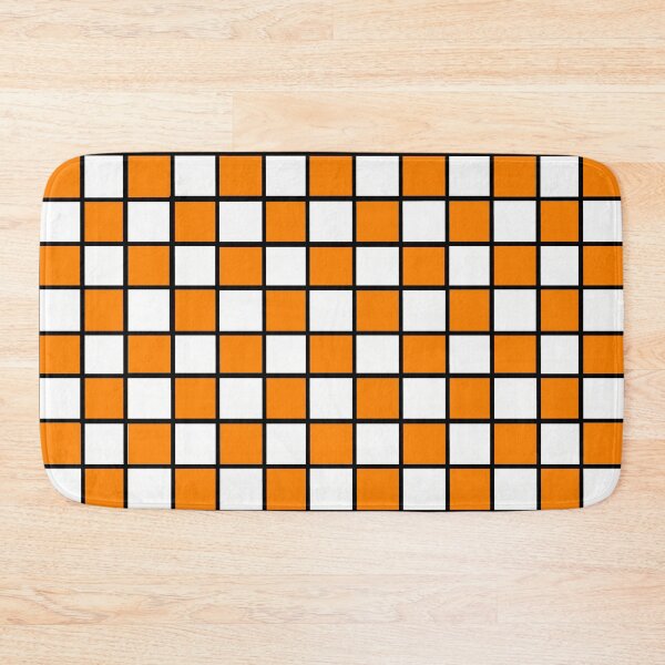 Item preview, Orange and White Outlined Checkboard designed and sold by Pickle Wicked Designs.