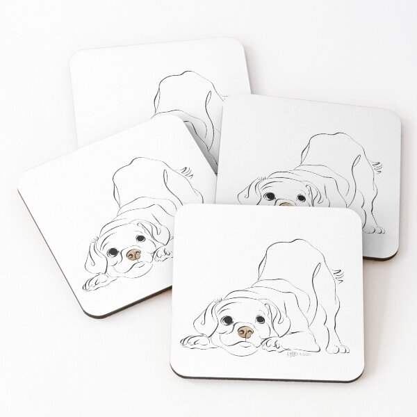 Item preview, Happy dog ready to play - drawing by Karen Little of Littleviews designed and sold by Littleviews.