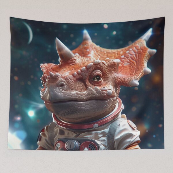 Item preview, Cute Triceratops Astronaut Exploring Foreign Planet in Outer Space designed and sold by Mullet Monkey.
