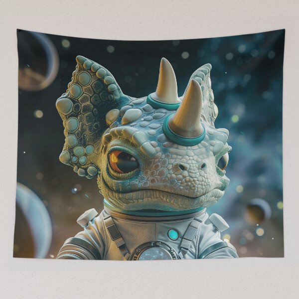 Item preview, Adorable Triceratops Astronaut Exploring Space on Foreign Planet designed and sold by Mullet Monkey.