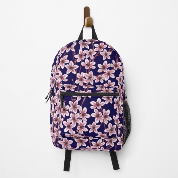 Item preview, Peach Tree Flowers Navy Blue Background designed and sold by Carlo-Atzei.