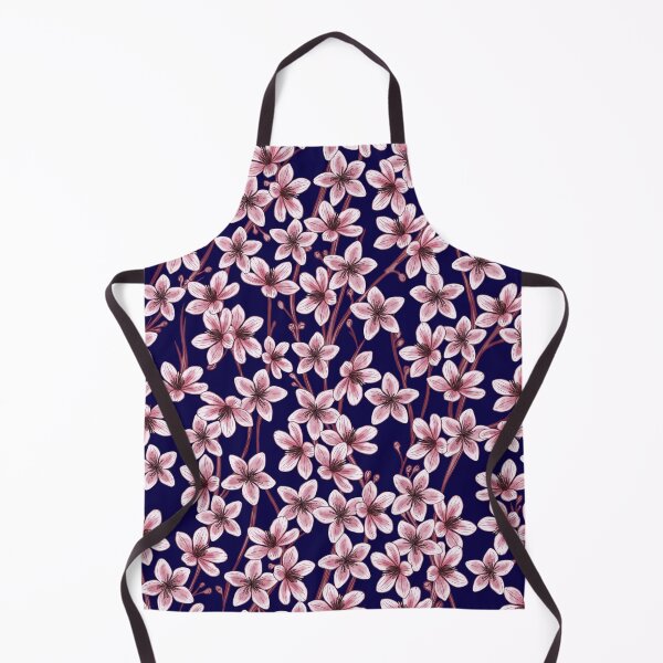 Item preview, Peach Tree Flowers Navy Blue Background designed and sold by Carlo-Atzei.