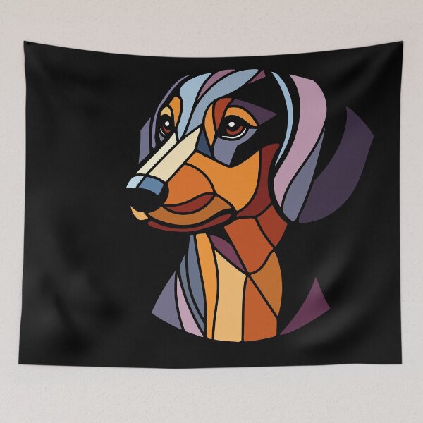 Item preview, Dachshund dog geometric art, pop art, Polygonal illustration designed and sold by CutOriginalArt.