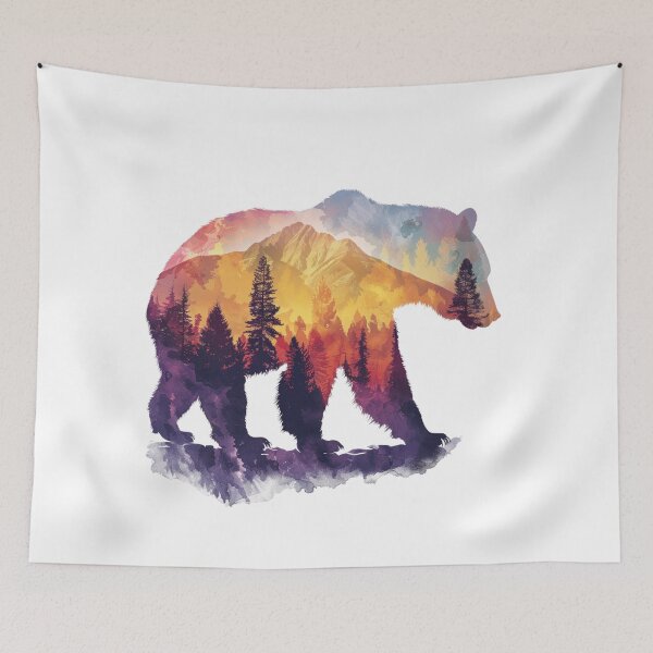 Item preview, Bear On Trail | T-Shirt designed and sold by NicolasGlowArt.