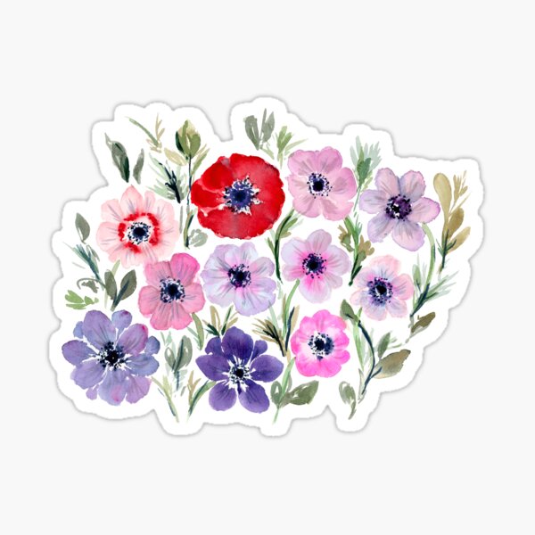 Artikel-Vorschau von Anemonen Aquarell, designt und verkauft von TheArtOfNata.