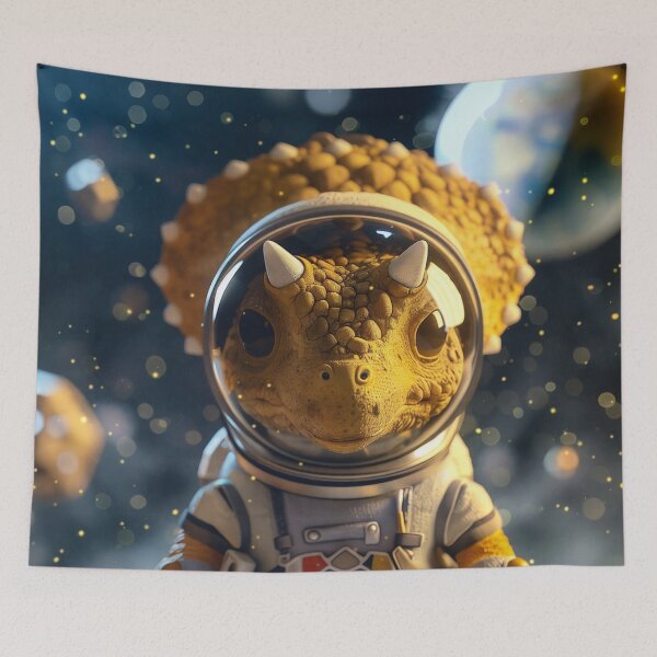 Item preview, Cute Triceratops Dinosaur Space Suit Astronaut on Futurist Planet designed and sold by Mullet Monkey.