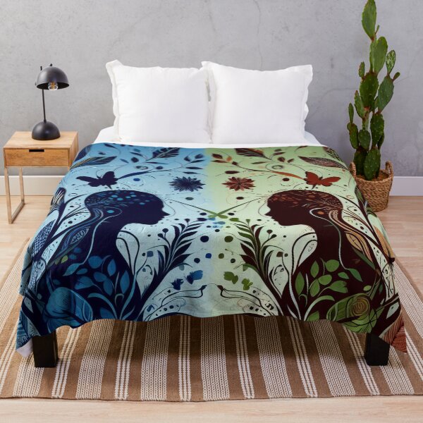 Item preview, Nature's Embrace Botanical Silhouettes Blending with Human Profiles designed and sold by ArtComixHaven.