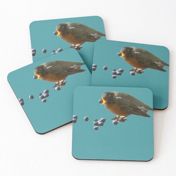 Item preview, Just Mom's Robin Eating Blueberries And Getting His Antioxidants (No Background) designed and sold by Hall-O-Gram.