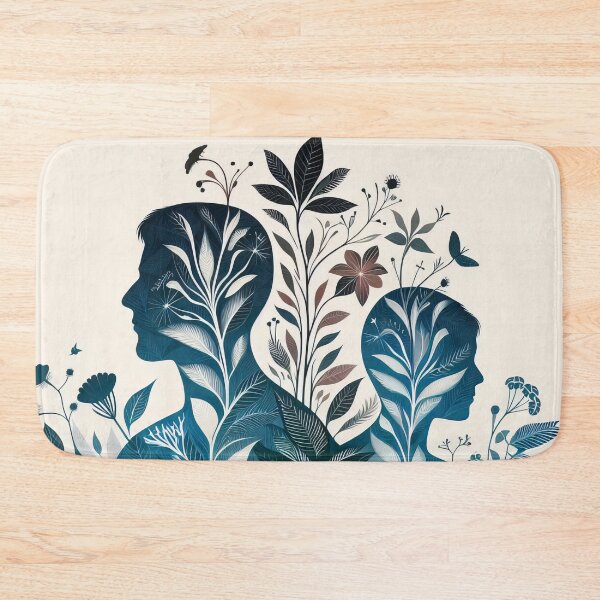Item preview, Harmony in Growth Silhouetted Profiles Amidst Verdant Flora designed and sold by ArtComixHaven.