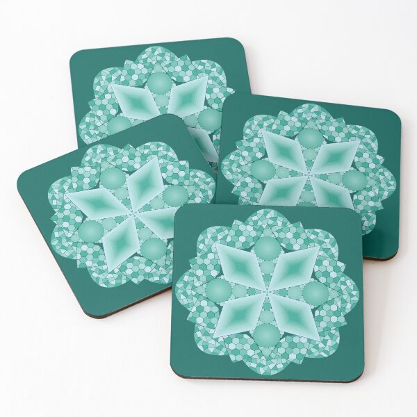 Item preview, Light Blue Geometric Flower With Shaded Center designed and sold by DHTDesigns.