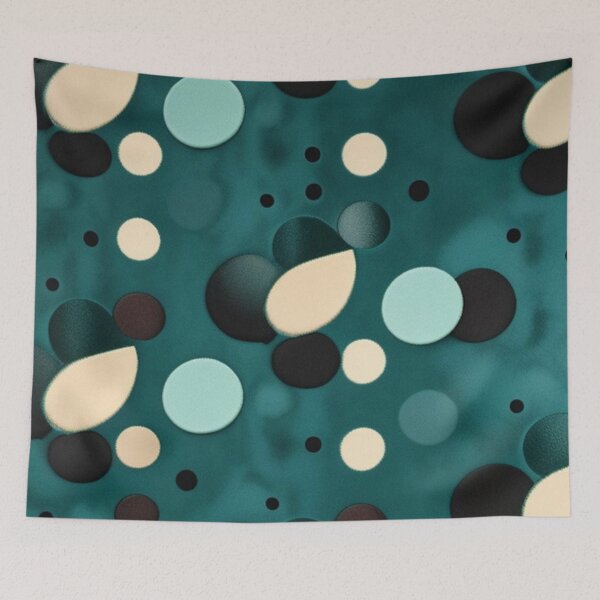 Item preview, Teal and tan abstract pattern  designed and sold by Roxburylane.