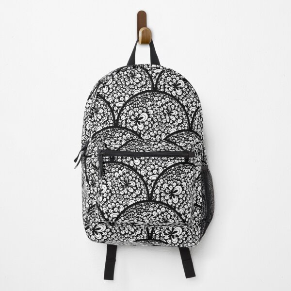 Item preview, Black and White Blooming Doodle Art Deco Scallop designed and sold by Triplicate Limited.