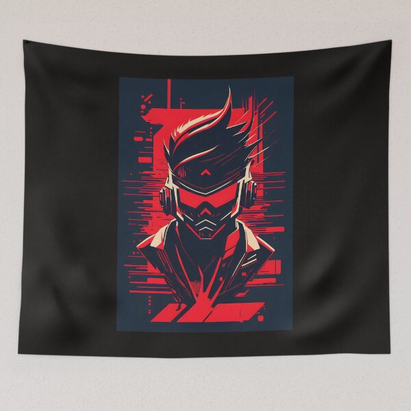 Item preview, Cyberpunk Cyborg Hacker Gamer No. 130 designed and sold by MarquisGrad.