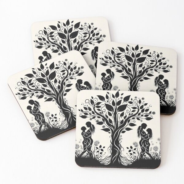 Item preview, Eternal Embrace Silhouettes of Love Within Nature’s Canopy designed and sold by ArtComixHaven.