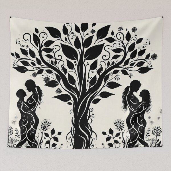 Item preview, Eternal Embrace Silhouettes of Love Within Nature’s Canopy designed and sold by ArtComixHaven.