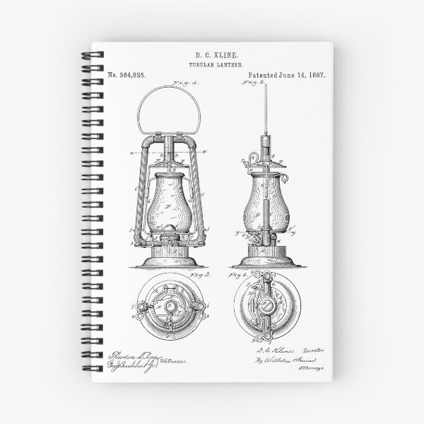 Item preview, Tubular Lantern Patent Poster Blueprint White Background designed and sold by Peek-Designs.