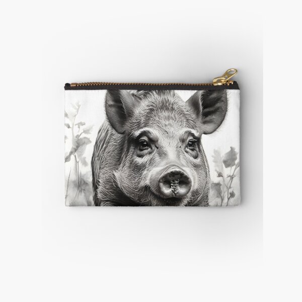 Item preview, Black and white Wild boar pencil drawing designed and sold by Pencil-Art.
