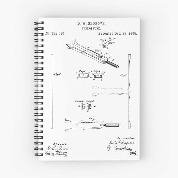 Artikelvorschau, Stimmgabel 1885 Patent Poster auf weißem Hintergrund entworfen und verkauft von Peek-Designs.
