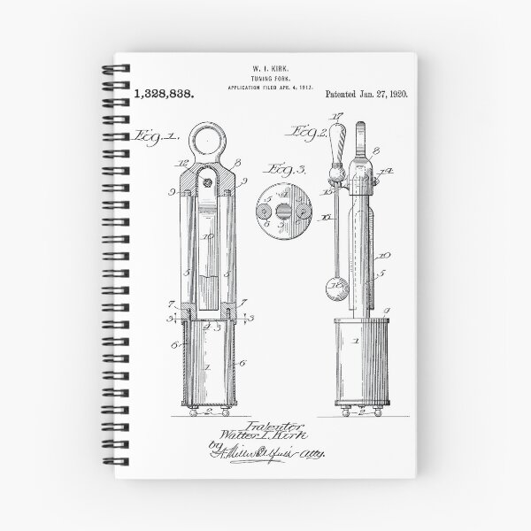 Artikelvorschau, Stimmgabel 1920 Vintage Patent auf weißem Hintergrund entworfen und verkauft von Peek-Designs.