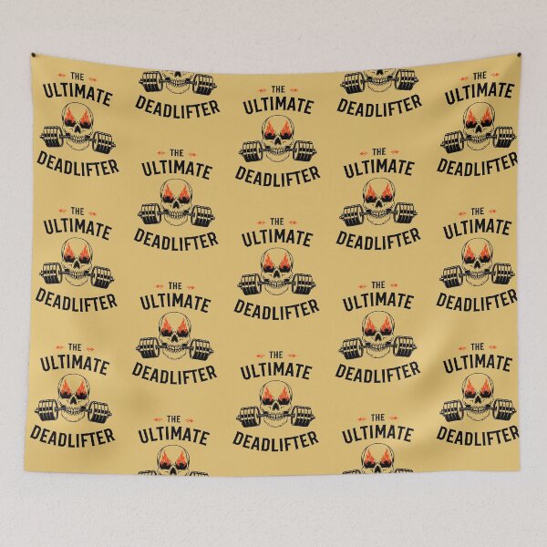 Item preview, The Ultimate Deadlifter | Skull Illustration | Yellow Background designed and sold by RM-Journey.