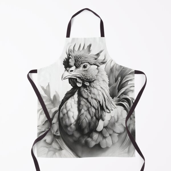 Item preview, Black and white chicken pencil drawing designed and sold by Pencil-Art.