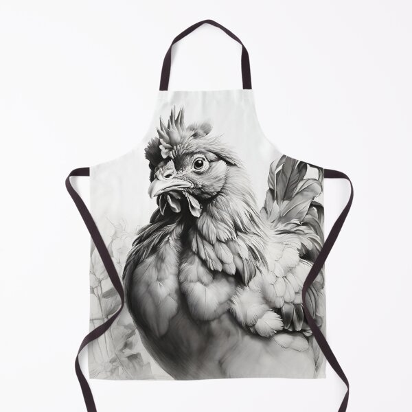 Item preview, Black and white chicken pencil drawing designed and sold by Pencil-Art.