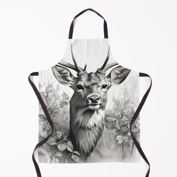 Item preview, Black and white deer pencil drawing designed and sold by Pencil-Art.
