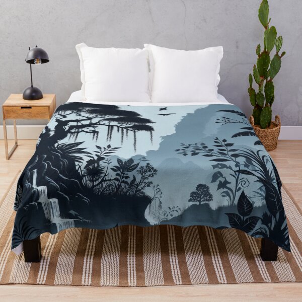 Item preview, Mystical Silhouettes A Cascade Amongst Lush Monochromatic Foliage designed and sold by ArtComixHaven.