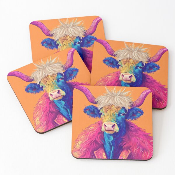 Item preview, Anthropomorphic Hipster Highland Cow Portrait  designed and sold by GulDesignCo.