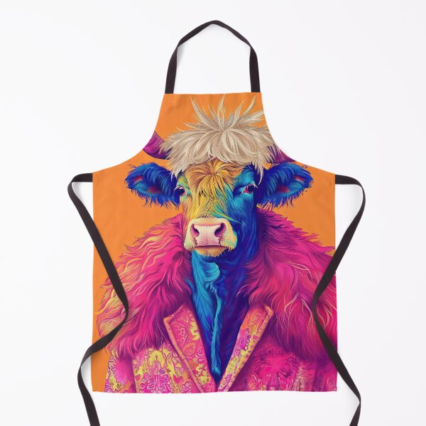 Item preview, Anthropomorphic Hipster Highland Cow Portrait designed and sold by GulDesignCo.