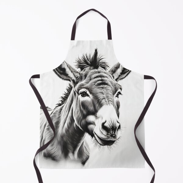 Item preview, Black and white donkey pencil drawing designed and sold by Pencil-Art.
