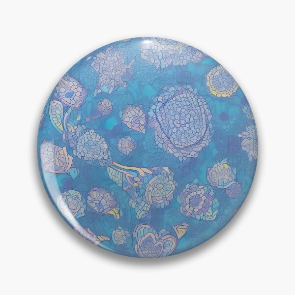 Item preview, Gentle elegance Abstract floral motif in purple on a turquoise-light blue background designed and sold by Frostquest.