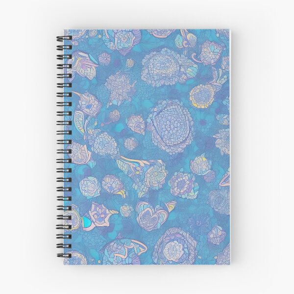 Item preview, Gentle elegance Abstract floral motif in purple on a turquoise-light blue background designed and sold by Frostquest.
