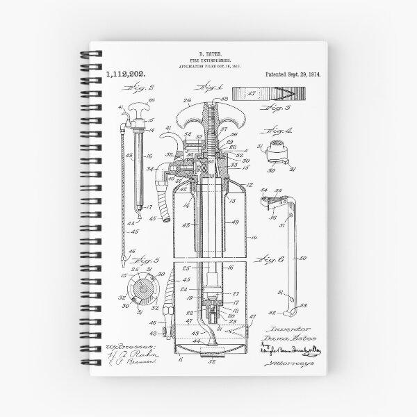 Item preview, Vintage Fire Extinguisher Patent Art White Background designed and sold by Peek-Designs.