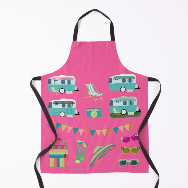 Item preview, Let's Go Camping Vintage Style Aqua Camper Set designed and sold by CheriesArt.