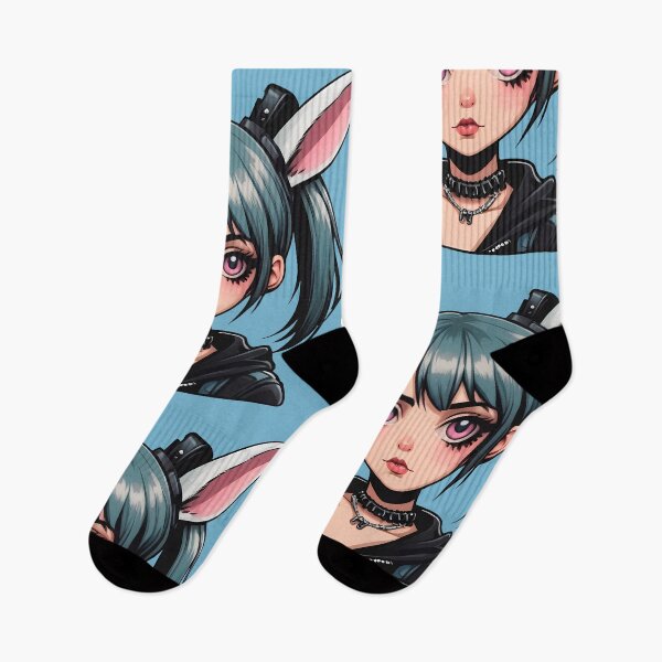 Item preview, Mice Ears Blue Hair Punk Girl designed and sold by MadnessEnvelope.